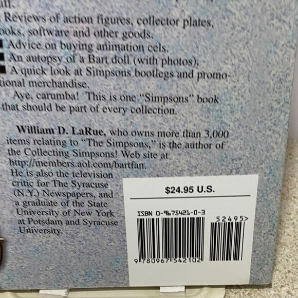 Collecting Simpsons! William D LaRue signed & Numbered 23/100 Simpsons Merchand - Picture 3 of 5